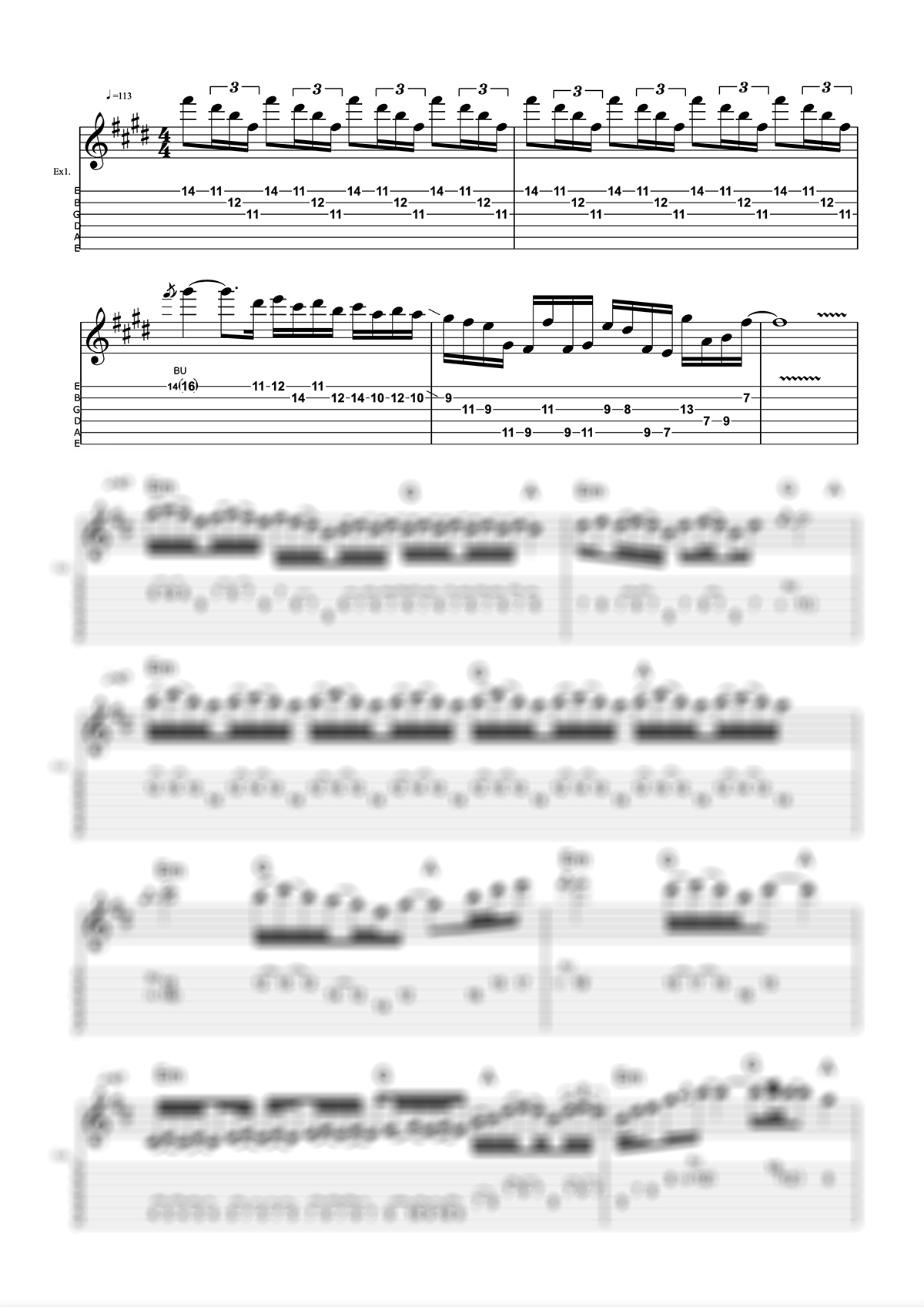 Joe Satriani Notation Preview